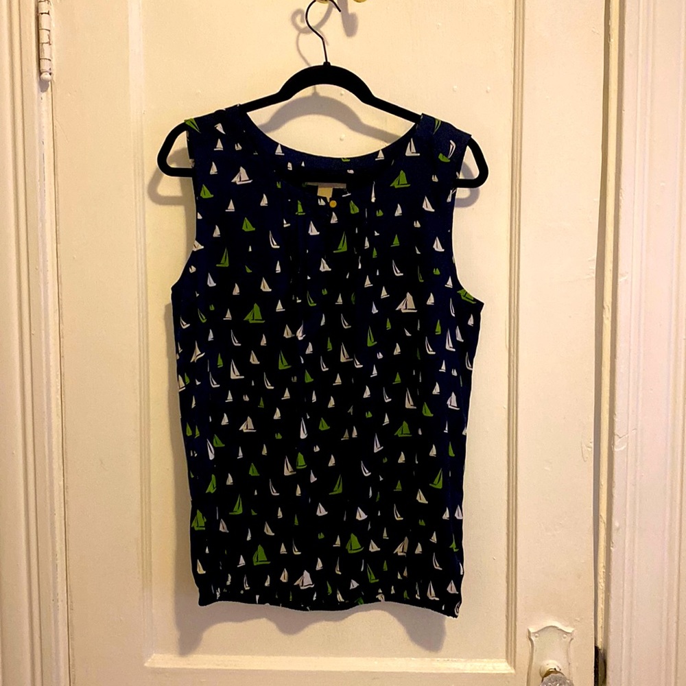 Blue shirt with boats